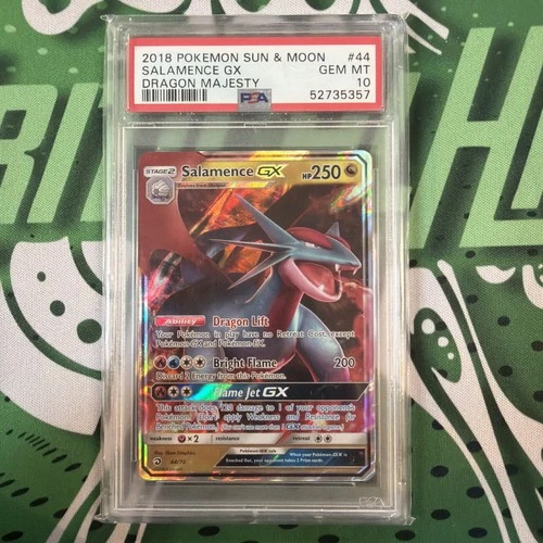 2018 POKEMON SUN & MOON DRAGON MAJESTY #44 SALAMENCE GX PSA 10