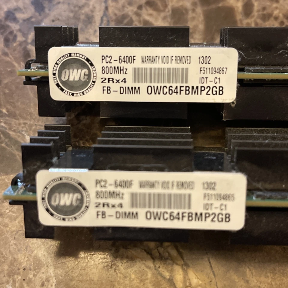 OWC 2GB PC2-6400F 2Rx4 800MHz OWC64FBMP2GB RAM Memory (2 Sticks / 4GB Total) - Image 2 of 4