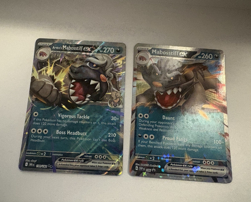 Arven's Mabosstiff ex 139/182 Double Rare & Mabosstiff ex 086 Promo Holo