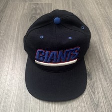 Vintage Drew Pearson Hat Old English Script New York Giants NFL Snap Back Black
