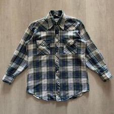 Vintage Lee Made in USA Plaid Western Pearl Snap Flannel Shirt