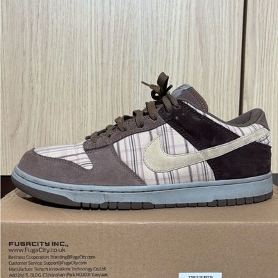 Nike SB dunk Brown and Cream Plaid Sneakers