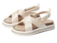 Carter's Cindy Sandals Girls US 6 Beige Cross Strap Open Toe Slingback ZAP2508