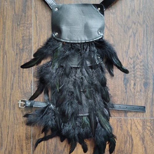 Gothic Feather Shoulder Armor Faux Leather Costume Cosplay