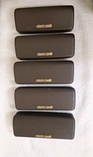 ROBERTO CAVALLI EMPTY HARD BROWN CASES, Fits Eyeglasses, Sunglasses - LOT OF 5