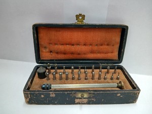 Vintage Grooved Reamers Set Watch Repair Tool Full Set Solid Box Case