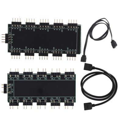 Computer 10-Channel RGB Hub PC MOD Motherboard RGB Fan Extension Cable Hot