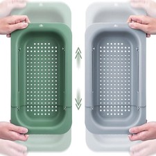Over Sink Collapsible Colander Strainer Basket for Kitchen Vegetables Pasta