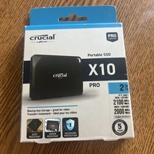 Crucial - X10 Pro 2TB USB-C External SSD - Black