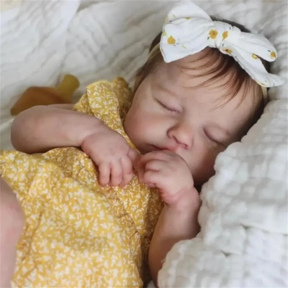 Full Silicone Baby Girl Doll 20 in Realistic Reborn Baby Dolls Silicone Full Bod - Image 4 of 4