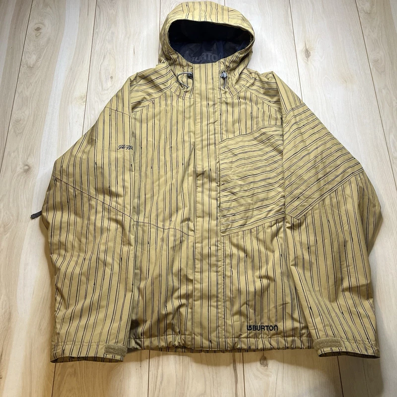 burton the white collection striped ski snowboard jacket