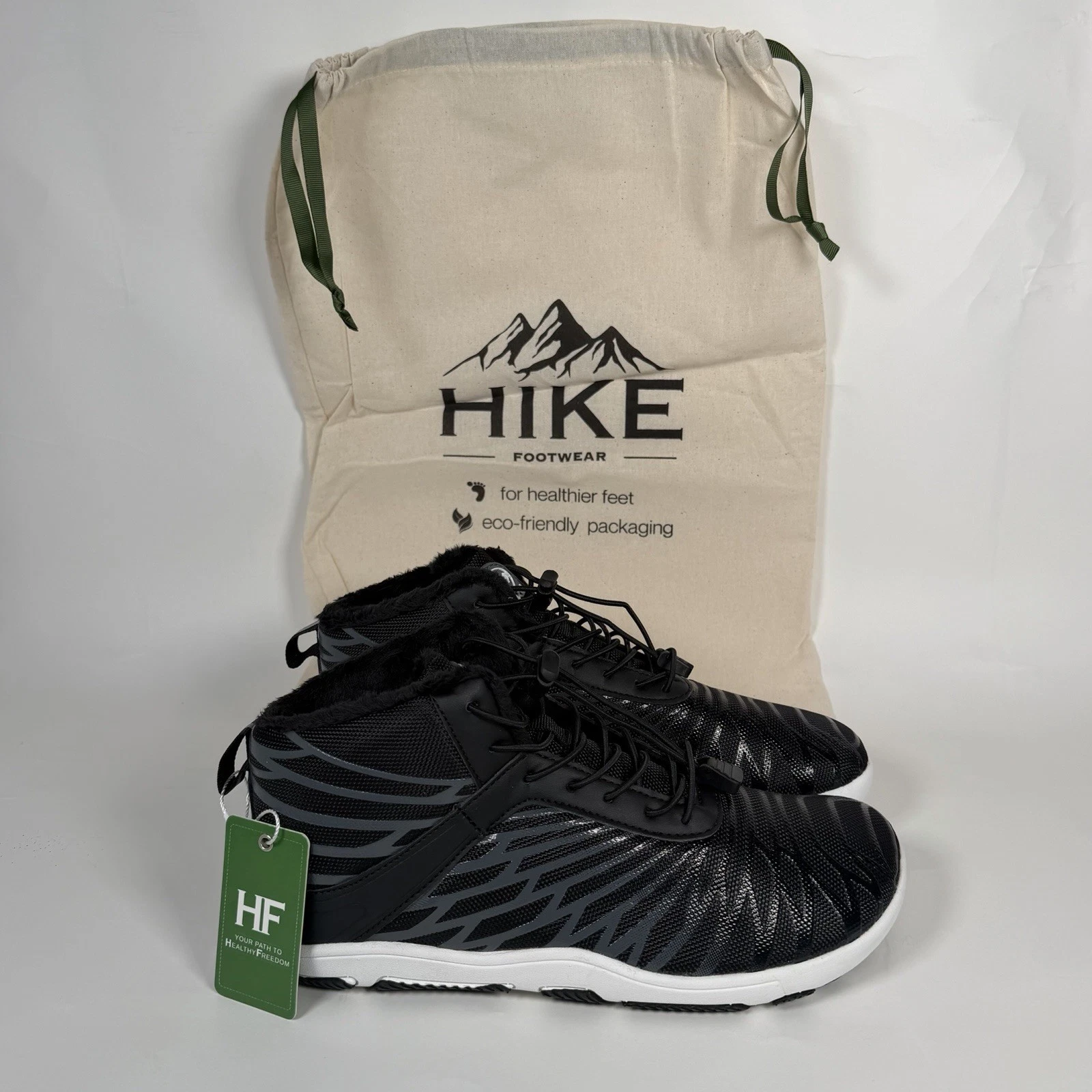Hike Footwear Lorax Winter Boots Barefoot Shoe Black Unisex Size EU 40 M 7-7.5