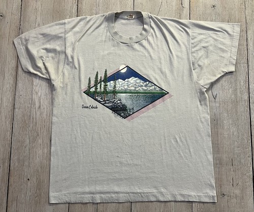 Vintage Denver Colorado Graphic Tourism Destination Single Stitch T-Shirt Sz XL - 第 1/7 張圖片