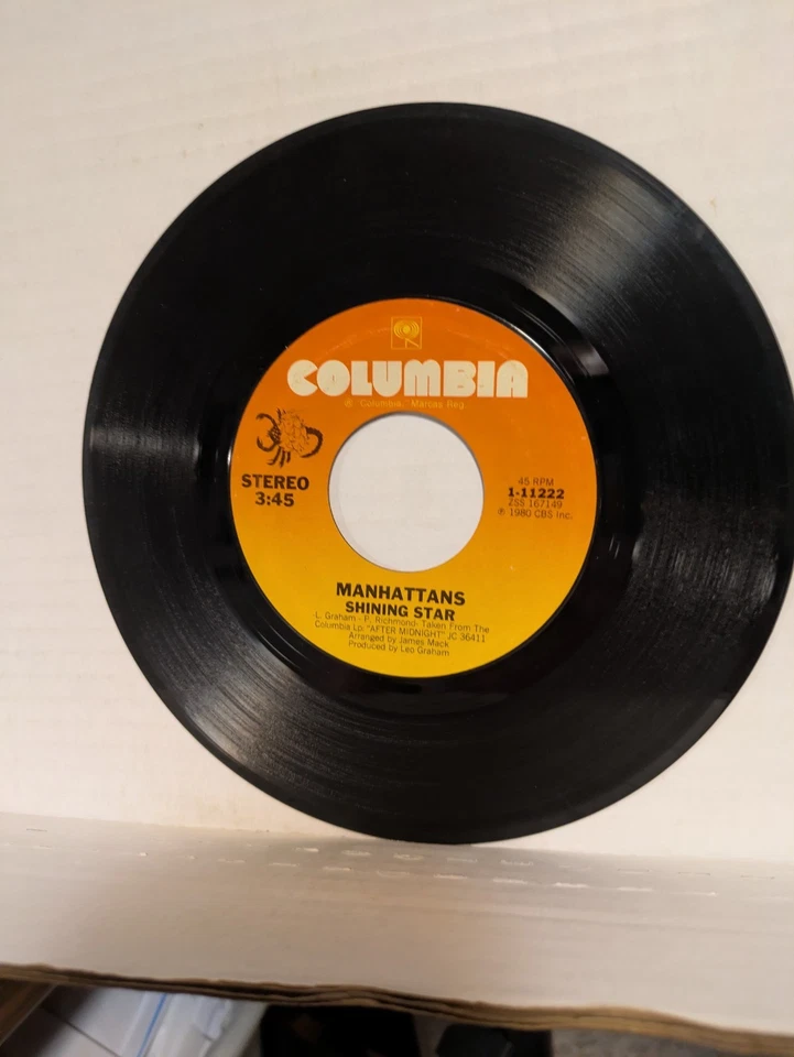 45 ~Manhattans: "Shining Star / I'll Never Run Away From Love Again" 1980 (EX) Foto 4 de 4