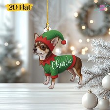 Chihuahua Dog Christmas Ornament, Custom Dog Breed Lover Gift, Pet Name
