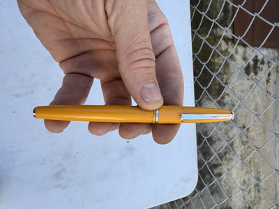 #ad Vintage Platignum Silverline Fountain Pen 41ST Medium yellow $109.99