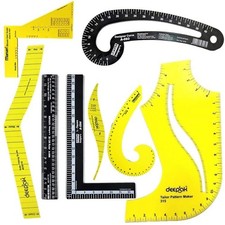 Complete Tailoring Scales Set 8Pc Pattern Maker French Curve Hip Arm Dart Ruler