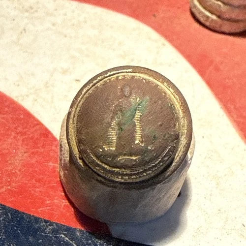 Dug Civil War 💥 🇺🇸 💣 Rare Virginia Staff Cuff Button Gilted