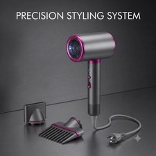 Professional Ionic Hair Dryer, Diffuser, 3 Speeds, Grey/Purple