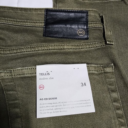 AG Adriano Goldschmied Tellis Modern Slim Fit Jeans in Green Men's Size 34X33 - Picture 13 of 14