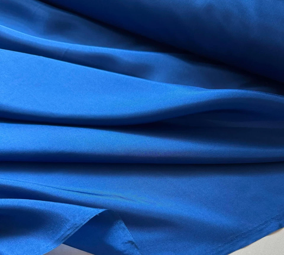 Tela HABOTAI Zafiro Azul China Seda 8mm Peso 54" Ancho Foto 2 de 4