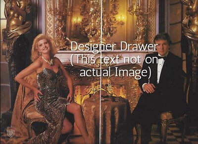 Donald & Ivana Trump Vintage 1998 2 Pg. Photo In NY Penthouse Apartment Scene