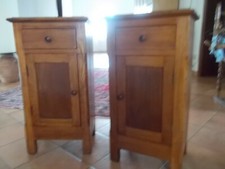 COPPIA DI COMODINI ANTICHI IN LEGNO COMODINO ARTE POVERA VINTAGE USATI