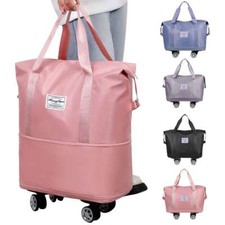 Expandable Duffle Bag Rolling Wheeled Spinner Luggage for Travel  Storage
