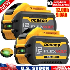 DCB609-2 For DEWALT FLEXVOLT 20V/60V 12Ah 9Ah MAX Li-Ion Battery DCB606 Lot