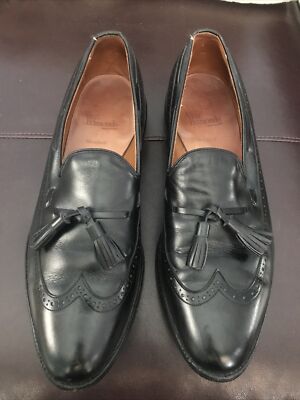 Allen Edmonds Manford Black Leather Tassel Loafers Wingtip 
