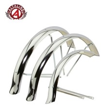 ALTALINE Chrome 24" Flared Adjustable Trike Conversion Kit Fender Hollow-Hub Set