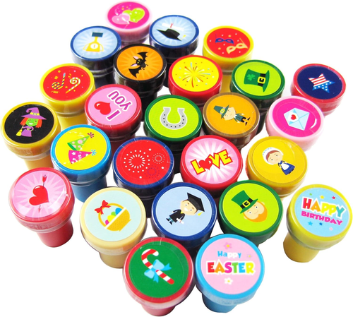 Tiny Mills 60 Pcs Holidays and Occasions Assorted Stampers for Kids 60 Differ...
