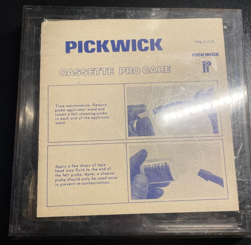 Vintage PICKWICK Pro Care Cassette Maintenance System (w/SONY C-1K Cleaner Tape)