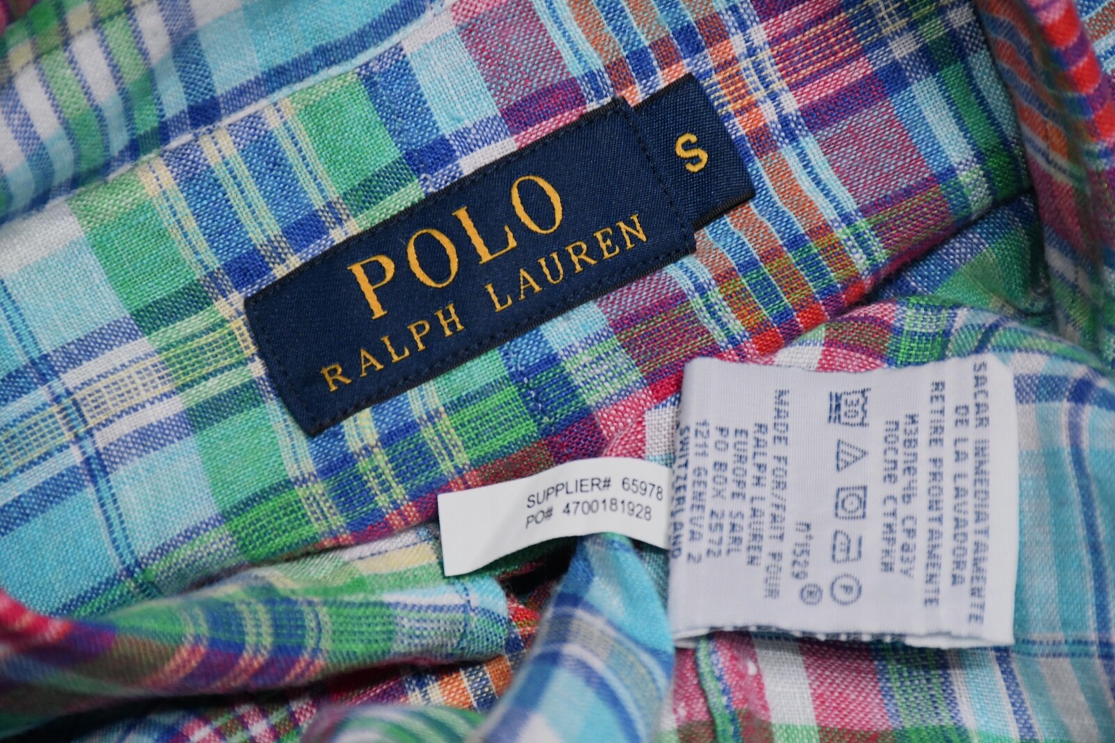 Polo Ralph Lauren Linen Men's Shirt  Multicolored Long Sleeve Button Down size S thumbnail 6