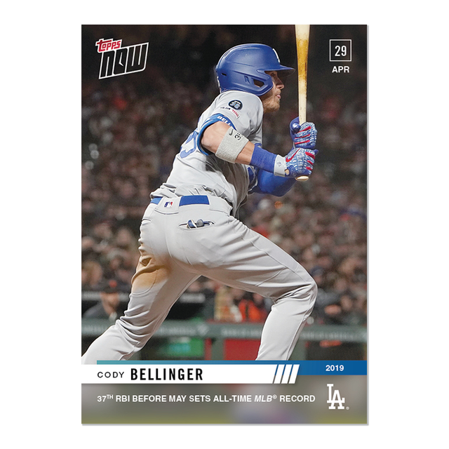 2019 TOPPS NOW 154 CODY BELLINGER SETS MLB RECORD WITH 37 RBI'S BEFORE MAY eBay