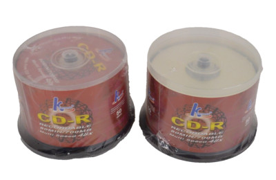 100 CD-R KHypermedia Recordable CD's 80 Min. 700 MB 48x Speed 2 Packs NEW SEALED