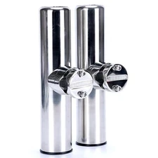 Amarine Made 2PC Stainless Steel Clamp On Fishing Rod Holder For Rail 7/8" to 1"