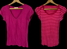 Lote 2 Camisetas Bebé Y2K Rosa Bodycon Rue 21 Aeropostale Regina Preppy Fairy L