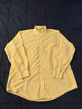 Brooks Brothers Mens Shirt 16.5 Yellow Check Long Sleeve Button Down
