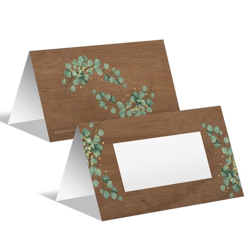 30 x Hochzeit Tischkarten Platzkarten individuell Retro - Gold