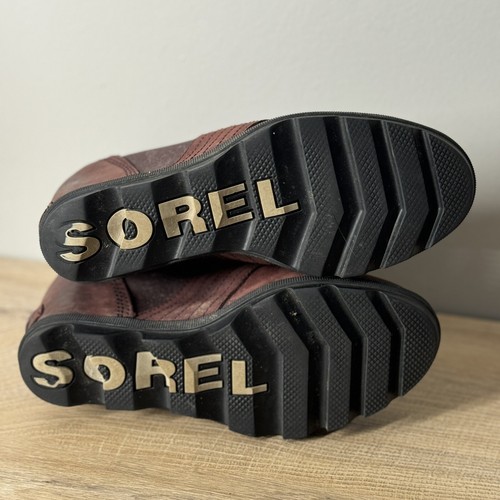 Sorel Boots Women 7 Cattail Brown Leather Lexi Wedge Ankle Boot Grunge Casual - 第 10/12 張圖片