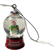 Ganz Friends Forever Snow Globe Ornament Snowman Christmas