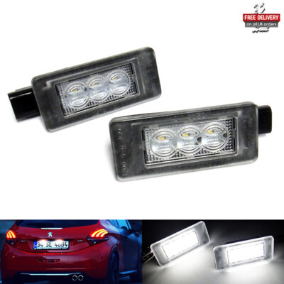 LED Licence Number Plate Light White For Peugeot 208 2008 308