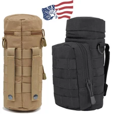 Tactical Molle Military Kettle Water Bottle Pouch Bag Shoulder Strap Holder Bag