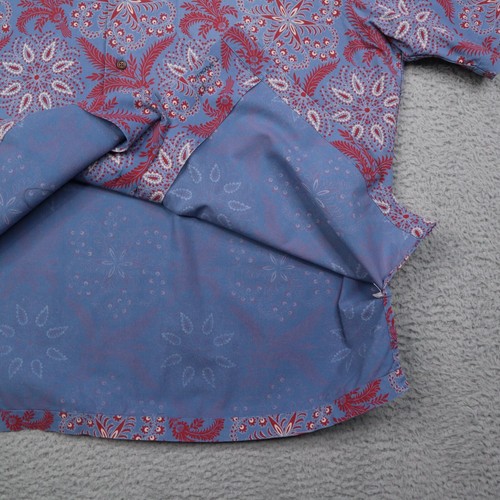 Polo Ralph Lauren Vintage Camp Shirt Mens Size XL Blue Red Floral Loop Collar - Picture 8 of 16