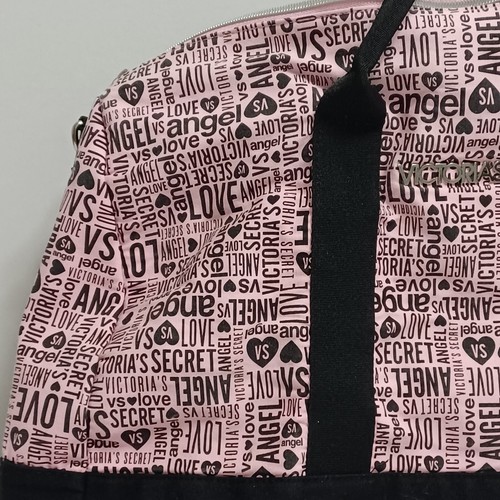 Victoria’s Secret Pink Angel Tote Bag Pink & Black Weekender Limited Love Tote - Picture 3 of 11