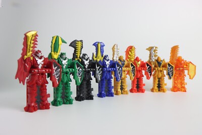 Set of 8 Ryusoulger keys Dino Fury Black Blue Gold Red Green