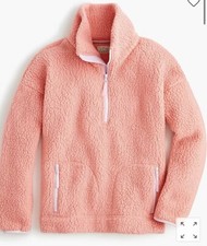 J Crew Polartec Sherpa Fleece Half Zip Pullover Jacket Pink Small S AD993