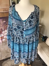 Show Me Your Mumu NWT Sienna Swing turquoise & ivory chiffon dress/tunic size S