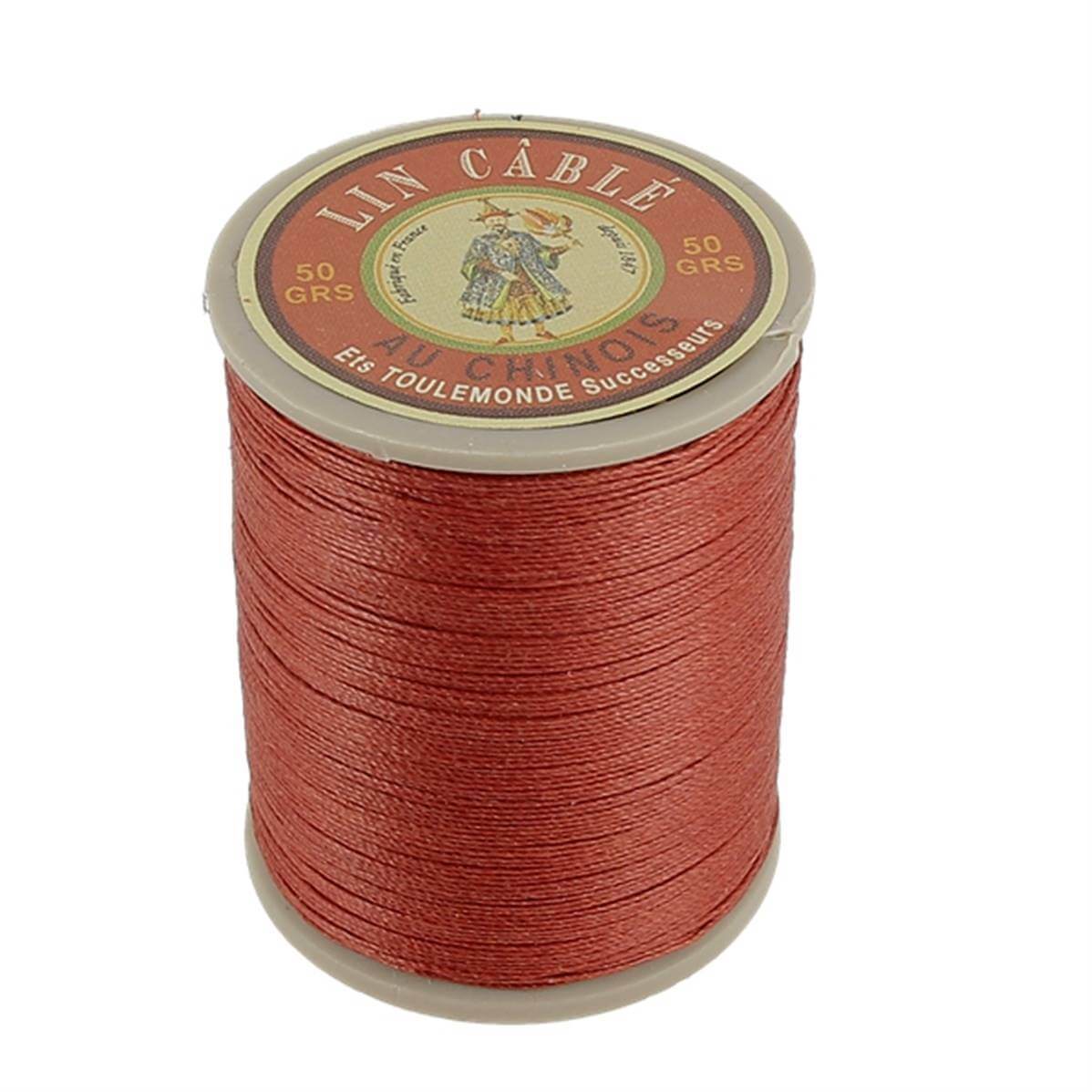 Fil de lin câblé glacé Au Chinois 532 Cuivre 333 bobine 250m couture cuir
